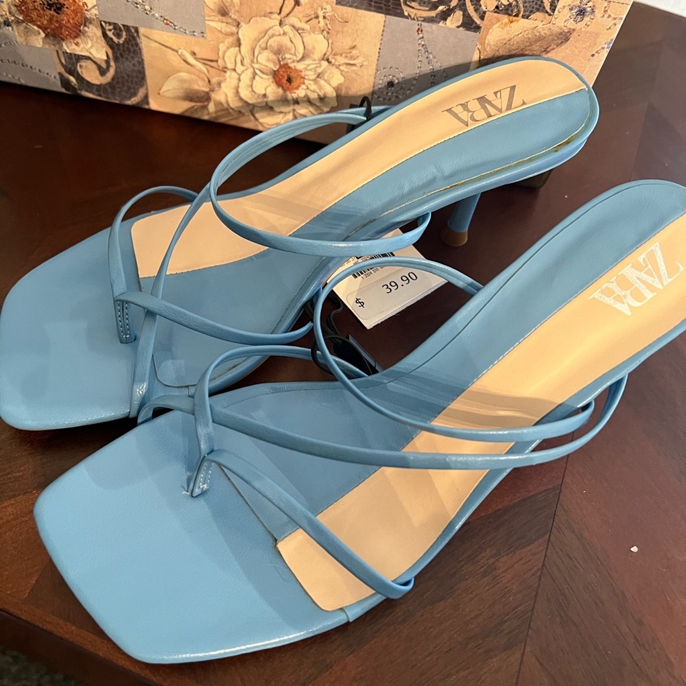 Zara blue sandals size 7.5